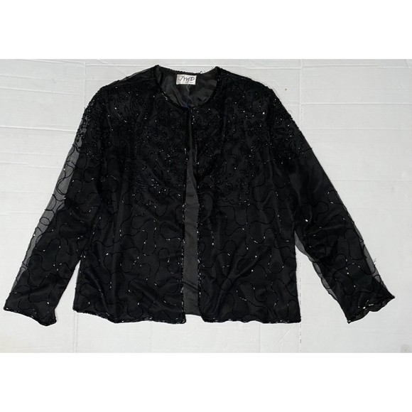 JMD black sequins bead evening formal jacket M/L - Picture 5 of 9